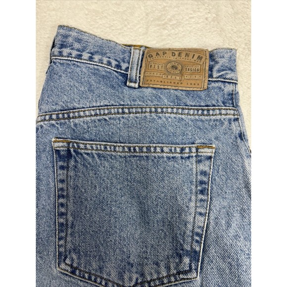 Vintage 90's Gap Denim Best Basics Loose Fit Light Wash Jeans Men's Size 35x30 - Picture 2 of 10